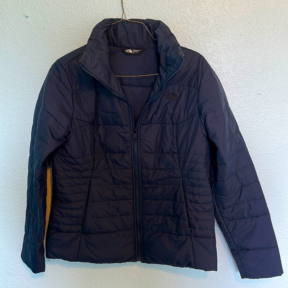 COPY - Navy blue North Face coat. Size Large.